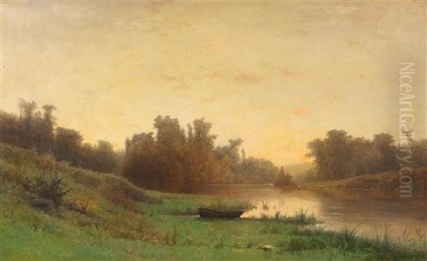 Bords De L'oise Oil Painting by Gustave Castan