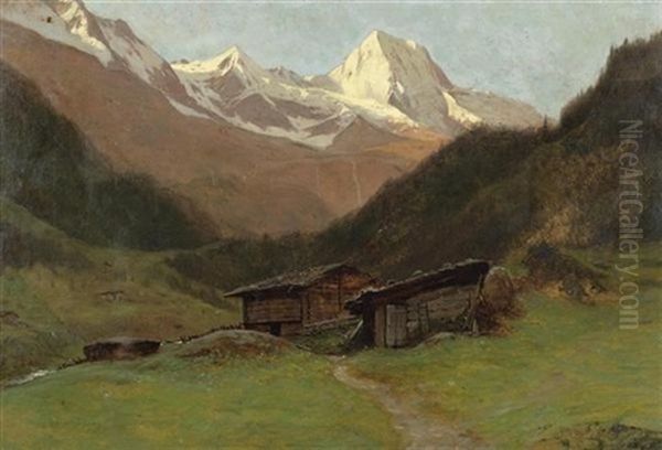 Lauterbrunnen Oil Painting by Gustave Castan