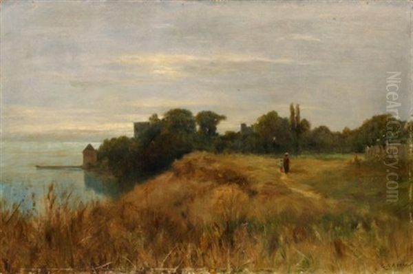 Au Bord Du Lac Oil Painting by Gustave Castan