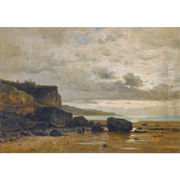 Felsige Kustenlandschaft Oil Painting by Gustave Eugene Castan