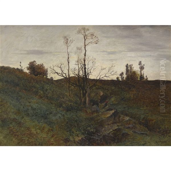 Abendstimmung Oil Painting by Gustave Eugene Castan