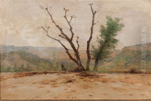 Landschaft Mit Jager Oil Painting by Gustave Eugene Castan