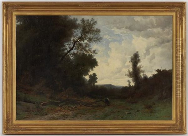 Paysage De Campagne Anime Oil Painting by Gustave Eugene Castan