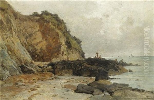 Kustenlandschaft Oil Painting by Gustave Eugene Castan