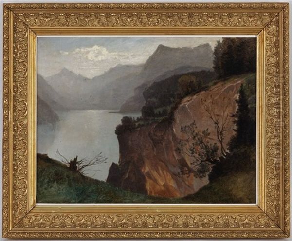 Lac De Montagne Oil Painting by Gustave Eugene Castan