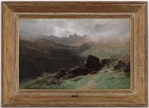 Le Col Du Bonhomme Dans La Montee Du Haut Bouvant Oil Painting by Gustave Eugene Castan