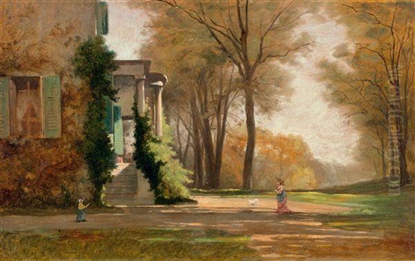 Au Parc Oil Painting by Gustave Eugene Castan