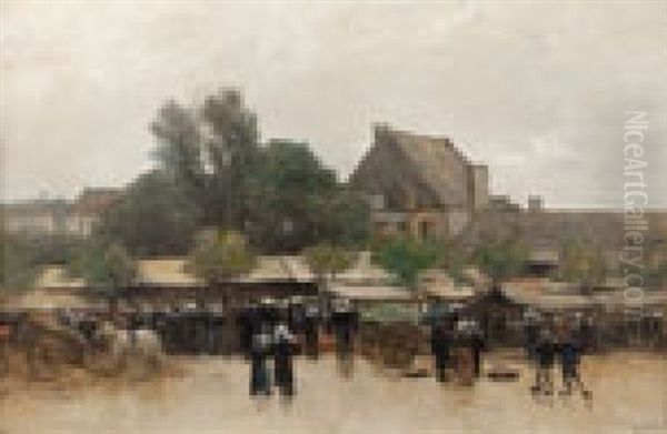 Scene De Marche Oil Painting by Gustave Eugene Castan