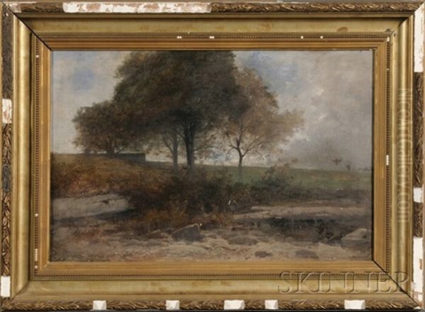 Landscape With Figure Oil Painting by Gustave Eugene Castan