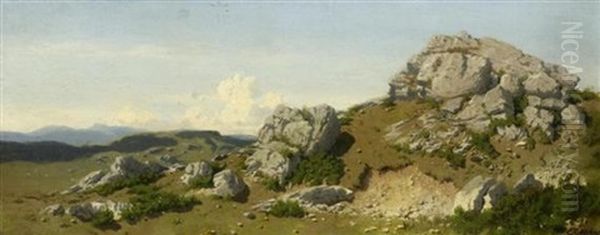 Gebirgslandschaft Oil Painting by Gustave Eugene Castan