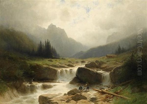 Rosenlaubach, Schwarzwaldalp. Oil Painting by Gustave Eugene Castan