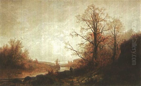 Flusslandschaft Oil Painting by Gustave Eugene Castan