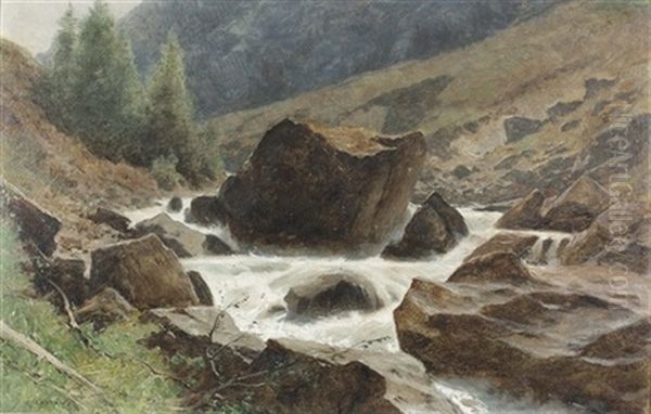 A Randa, Vallee De Zermatt, Valais by Gustave Eugene Castan