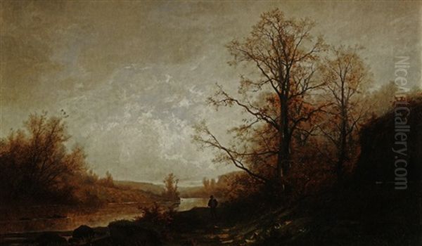 Flusslandschaft Oil Painting by Gustave Eugene Castan