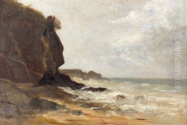 Bretonische Kustenpartie Oil Painting by Gustave Eugene Castan