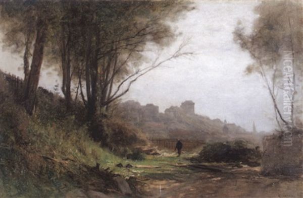 Vue De La Colline De Saint-jean Oil Painting by Gustave Eugene Castan