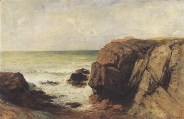 Steile Kustenlandschaft Oil Painting by Gustave Eugene Castan