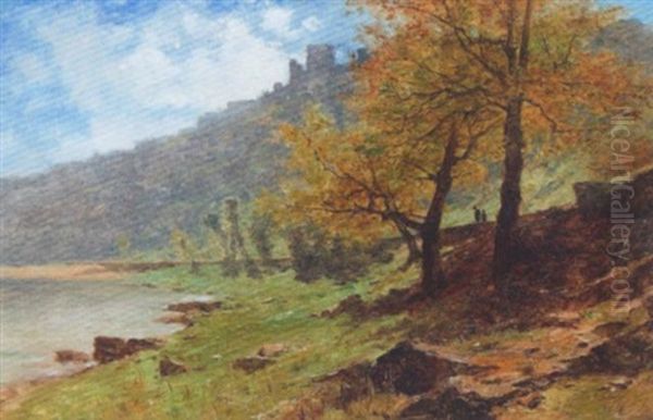 A St. Maurice Sur Loire Pres De Roanne Oil Painting by Gustave Eugene Castan