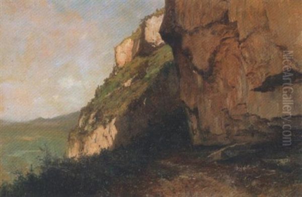 Landschaft Mit Felsen Oil Painting by Gustave Eugene Castan