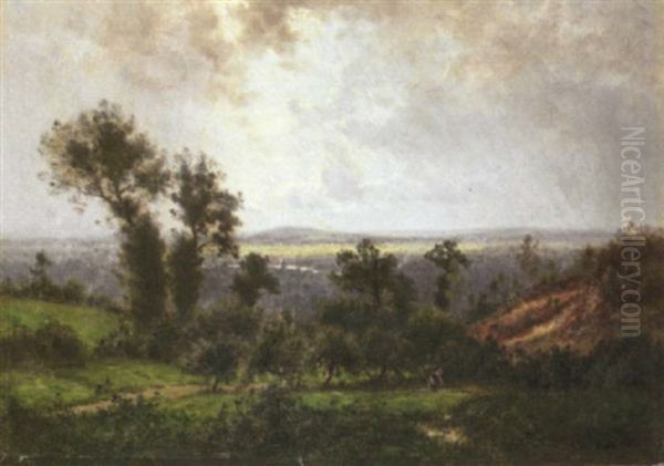 Paysage En Ete Oil Painting by Gustave Eugene Castan