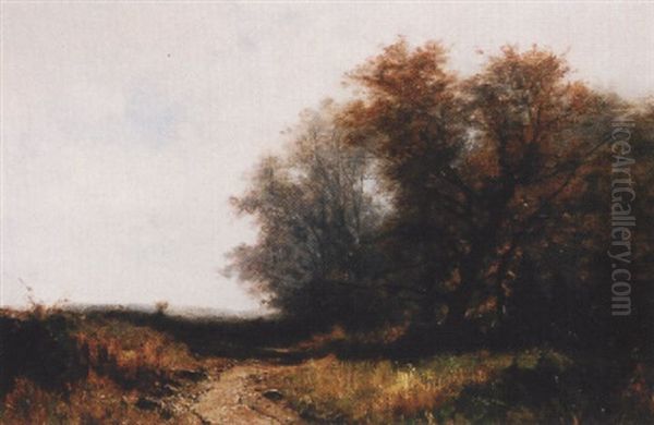 Bewaldete Landschaft Oil Painting by Gustave Eugene Castan