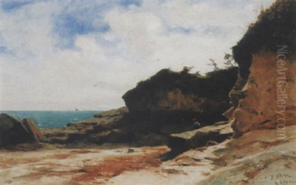 Felsige Kustenlandschaft Oil Painting by Gustave Eugene Castan