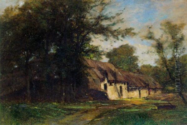 Bauernhutten In Der Normandie Oil Painting by Gustave Eugene Castan