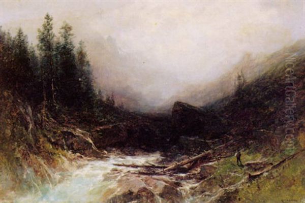 Flusslandschaft Bei Hermance Oil Painting by Gustave Eugene Castan