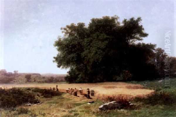 Die Kornernte Oil Painting by Gustave Eugene Castan