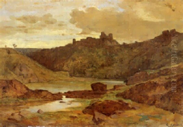 Bord De Loire Oil Painting by Gustave Eugene Castan