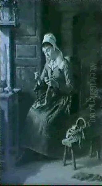 The Seamstress Oil Painting by Pierre Jean Edmond Castan