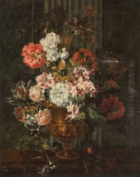 Stilleben Mit Rosen, Tulpen, Winden Und Anderen Blumen Oil Painting by Pieter Casteels III