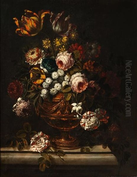 Vase De Fleurs Oil Painting by Pieter Casteels III