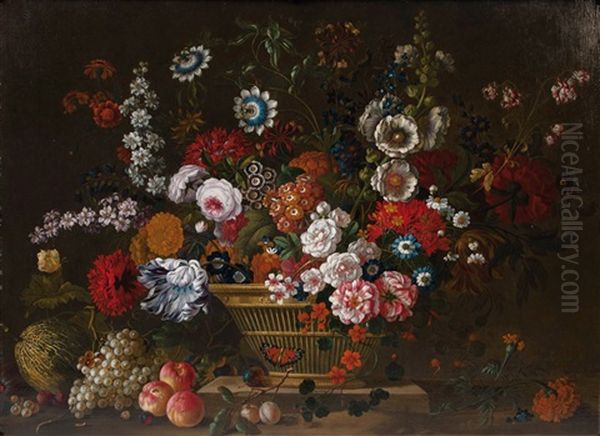 Flowers In Basket by Pieter Casteels III