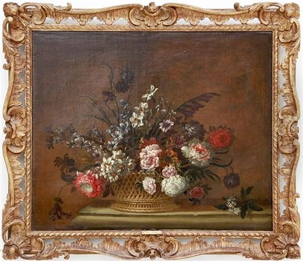 Basket Of Spring Flowers Oil Painting by Pieter Casteels III