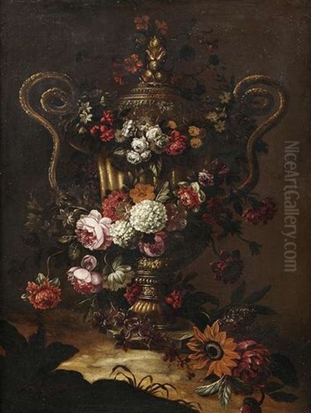 Blumenstilleben Mit Einer Schlangenhenkelvase Oil Painting by Pieter Casteels III