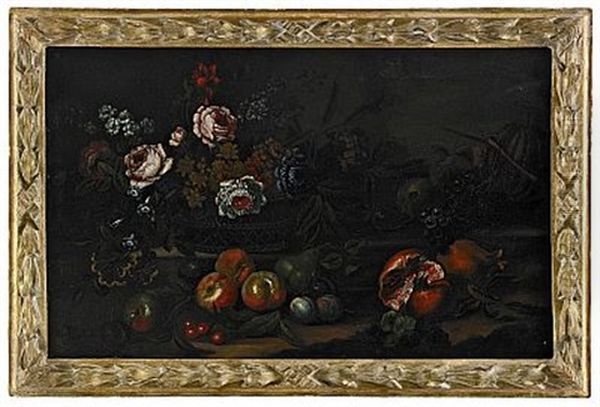 Stilleben Med Blommor Och Frukter Oil Painting by Pieter Casteels III