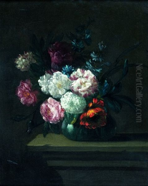 Nature Morte Au Vase De Fleurs Sur Un Entablement De Pierre Oil Painting by Pieter Casteels III