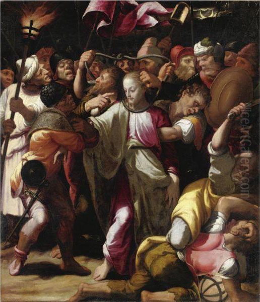 La Cattura Di Cristo Oil Painting by Giulio Cesare Amidano