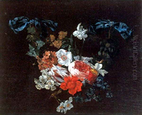 Nature Morte A La Guirlande De Fleurs Oil Painting by Pieter Casteels III