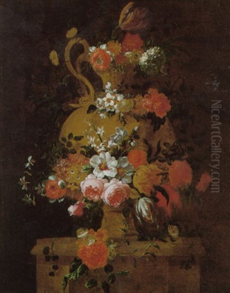 Tonvase Mit Blumen Oil Painting by Pieter Casteels III