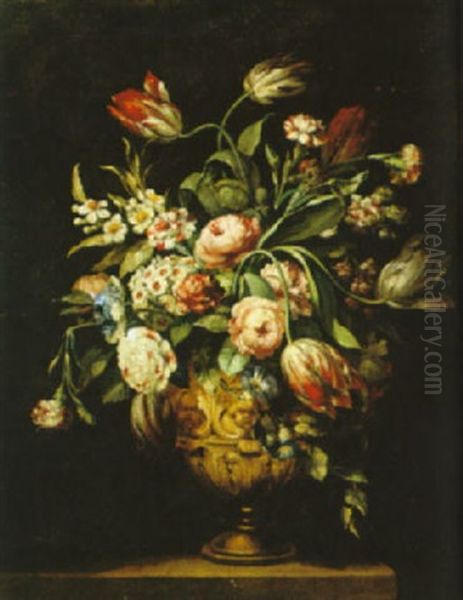 Blomsterstilleben Oil Painting by Pieter Casteels III