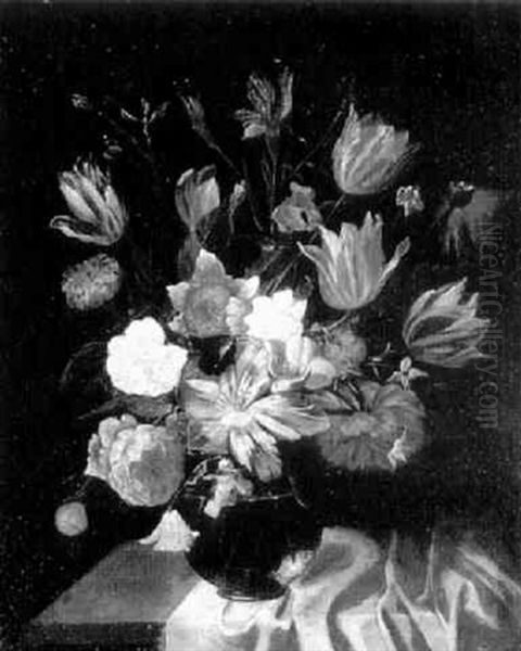 Blumenstilleben In Einer Glasvase Oil Painting by Pieter Casteels III