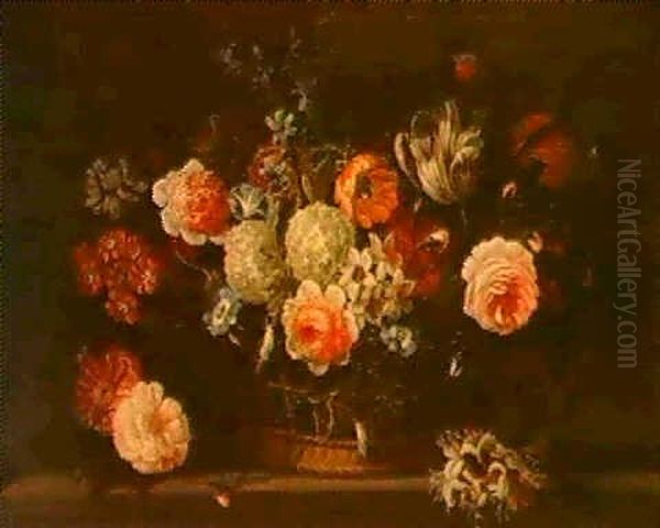 Corbeille De Fleurs Oil Painting by Pieter Casteels III