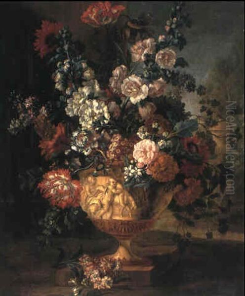 Bouquet De Fleurs Oil Painting by Pieter Casteels III