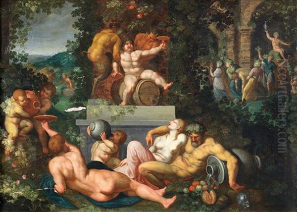 Le Jeunesse De Bacchus Oil Painting by Pieter Casteels the Younger