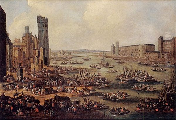 Vue Du Louvre Et De La Tour De Nesles Oil Painting by Pieter Casteels the Younger