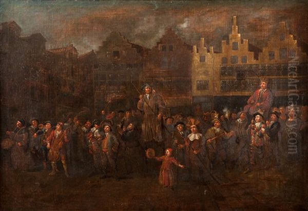 La Fete Des Geants En Flandres Oil Painting by Alexandre Casteels