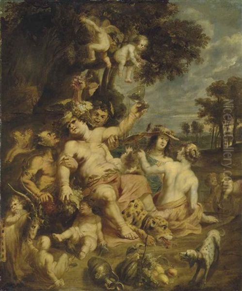 The Triumph Of Bacchus Oil Painting by Pauwels Casteels