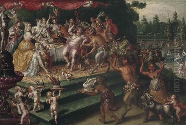 The Feast Of The Gods Oil Painting by Pauwels Casteels